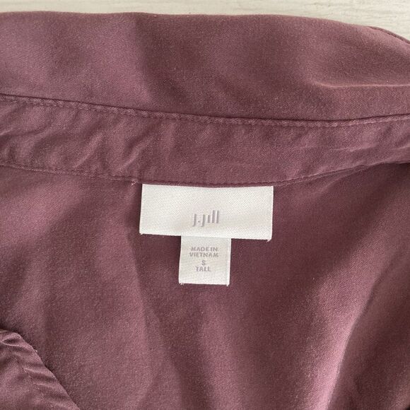 J. Jill Womens Button Down Blouse Purple Size Small TALL Rayon Classic - Picture 9 of 9